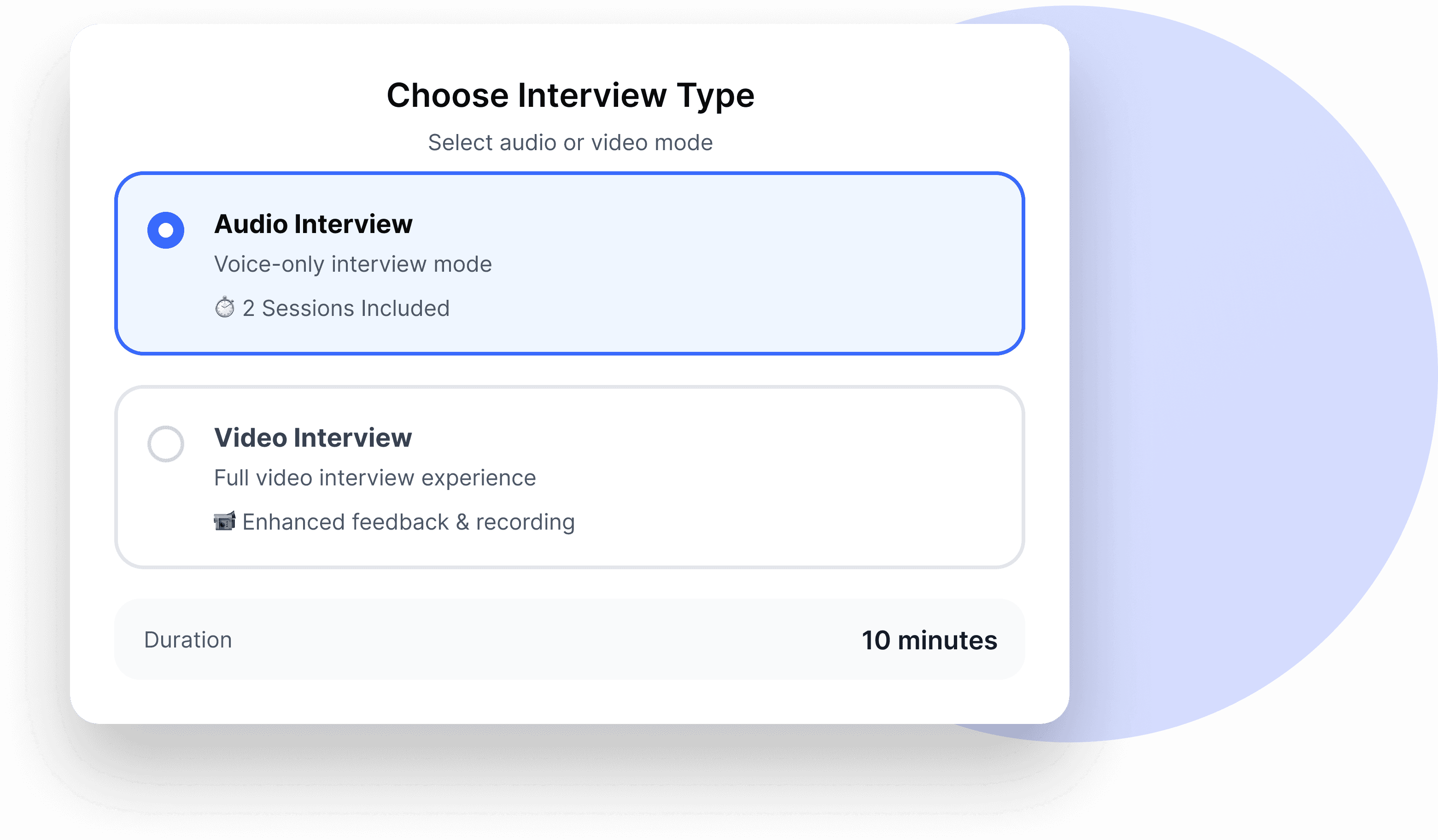 Configure Interview Type